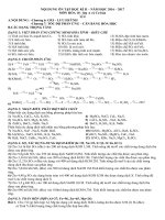 NỘI DUNG ÔN TẬP MÔN HÓA HỌC KÌ 2 NĂM HỌC 2016 -2017