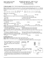 ĐỀ KIỂM TRA HỌC KÌ I MÔN VẬT LÝ 2015-2016