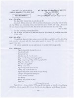 Đề thi HSG môn Ngữ văn lớp 9, Phòng GD&ĐT huyện Thăng Bình. Quảng Nam đợt 1 - năm học 2016-2017 - Học Toàn Tập