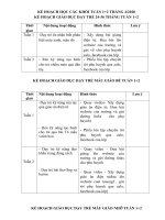 Kế hoạch hoạt động  của các khối  tuần 1, tuần 2 tháng 4