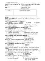 Đề kiểm tra công nghệ 8 giữa kì I năm học 2020-2021