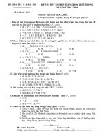 Đề thi tốt nghiệp THPT Quốc Gia môn Tiếng Trung 2003-2004 - Học Toàn Tập