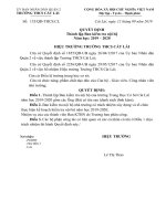 QUYẾT ĐỊNHThành lập Ban kiểm tra nội bộNăm học: 2019 – 2020