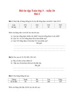 PHIẾU BÀI TẬP TOÁN LỚP 3 TUẦN 26