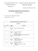 KẾ HOẠCH KIỂM TRA ĐÁNH GIÁNăm học 2020- 2021Môn Toán (7A6; 7A7, 8A1; 8A2)