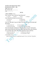 Đề kiểm tra 15 phút lớp 6 môn Văn học kì 2 - trường THCS Hoàng Hóa Thám