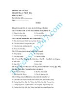 Đề kiểm tra 15 phút lớp 7 môn Sử học kì 1 - THCS Tú Sơn