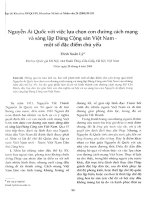 Nguyễn Ái Quốc với việc lựa chọn con đường cách mạng và sáng lập Đảng Cộng Sản Việt Nam - một số đặc điểm chủ yếu