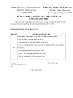 Kế hoạch Thư viện - Tháng 10 năm học 2017-2018.