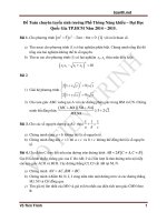 Đề Toán Chuyên Tuyển Sinh Trường Phổ Thông Năng Khiếu năm 2014-2015