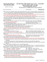 Đề thi Đề thi thử THPT quốc gia môn Lịch sử liên trường TP Vinh, Nghệ An lần 1 mã đề 323 - Học Toàn Tập