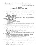 Kế hoạch cá nhân năm học 2019 - 2020