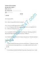 Đề kiểm tra 15 phút lớp 6 môn Lý học kì 1 - THCS Hải Đồng