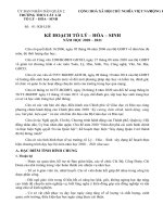 Kế hoạch chuyên môn Tổ Lý - Hóa - Sinh năm học 2020 - 2021