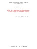 skkn ứng dụng những thí nghiệm khoa học vào công tác giáo dục trẻ ở trường mầm non 