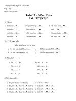 # Đáp án - Khối 1 - Tuần 27