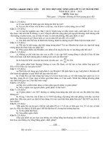 Đề thi học sinh giỏi môn sinh học lớp 9, Phòng GD&ĐT Thành Phố Phúc Yên, Vĩnh Phúc 2018-2019 - Học Toàn Tập