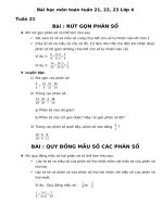 NỘI DUNG ÔN TẬP TRỰC TUYẾN CHO HỌC SINH KHỐI 4