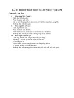 Tài liệu ôn tập trong thời gian nghỉ do dịch COVID-19 - Môn Địa lý 8 - BÀI 25: LỊCH SỬ PHÁT TRIỂN CỦA TỰ NHIÊN VIỆT NAM