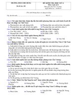 Đề kiểm tra học kì II môn Lịch sử 8 năm học 2018 - 2019