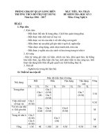 Đề thi học kỳ I - Khối 6 - Bộ môn Công nghệ