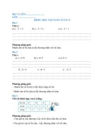 PHIẾU HỌC TẬP TOÁN TUẤN 27