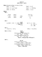 ĐÁP ÁN ĐỀ ÔN TẬP HÈ LỚP 3 LÊN LỚP 4 MÔN TOÁN - ĐỀ SỐ 2 (LẦN 3)