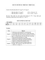 Đáp án Môn Vật Lí Lớp 6 - Tuần 26 - 27