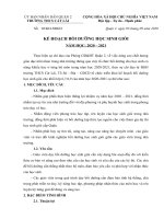 KẾ HOẠCH BỒI DƯỠNG HỌC SINH GIỎI TỔ SỬ - ĐỊA - GDCD NĂM HỌC 2020 - 2021