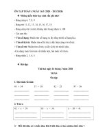 Bài tập ôn tập môn Toán và Tiếng Việt lớp 2.