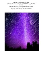 TUẦN 30 Chủ đề Các Hiện Tượng Tự Nhiên