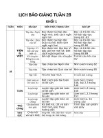 KHỐI 1- LỊCH BÁO GIẢNG TUẦN 28.