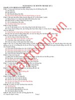 NGÂN HÀNG CÂU HỎI TRẮC NGHIỆM ÔN THI HỌC KỲ 2 (CÓ ĐÁP ÁN) File