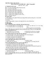 Đề cương và đề kiểm tra học kì I môn Công Nghệ 6 năm học 2019 - 2020