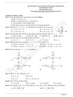 Đề thi giữa kì 1 môn Toán lớp 10 năm 2018 - 2019 THPT Đinh Tiên Hoàng