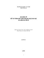 Qui định về việc trình bài luận văn đại học, cao học, tiến sĩ (Khoa Thủy Sản, Đại Học Cần Thơ)