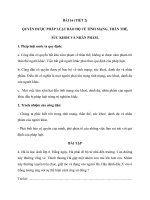 Tài liệu ôn tập trong thời gian nghỉ do dịch COVID-19 - Môn GDCD 6 - Bài 16: QUYỀN ĐƯỢC PHÁP LUẬT BẢO HỘ VỀ TÍNH MẠNG, THÂN THỂ,SỨC KHỎE VÀ NHÂN PHẨM. (TT)