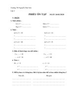 về phiếu ôn tập một số môn học ở các khối lớp lần 2  tiểu học nguyễn thái sơn