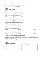 BÀI TẬP ÔN MÔN TOÁN LỚP 3 - TUẦN 24 (BÀI 2)