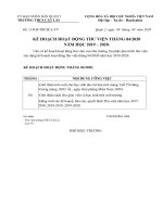 Kế hoạch Thư viện - Tháng 04 năm học 2019-2020.