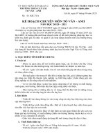 KẾ HOẠCH CHUYÊN MÔN TỔ VĂN - ANH