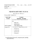 Nội dung học tuần 24: môn tiếng Anh (Khối Hai)