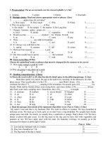 THAM KHẢO MỘT SỐ ĐỀ ÔN THI HK2 - NĂM HỌC 2017- 2018 (MÔN ANH VĂN KHỐI 6)