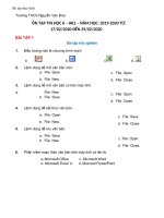 Bài ghi và Bài tập môn Tin Học 6