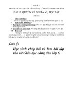Chủ đề 5: QUYỀN TRẺ EM – QUYỀN VÀ NGHĨA VỤ CÔNG DÂN TRONG GIA ĐÌNHBÀI 15: QUYỀN VÀ NGHĨA VỤ HỌC TẬP(TIẾT 1)