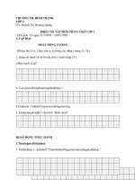 Phiếu học tập môn Tiếng Việt, Toán lớp 2