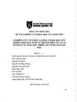 Nghiên cứu về chất lượng chăm sóc sức khỏe sinh sản tuổi vị thành niên từ 12 - 16 tuổi ở các dân tộc thiểu số vùng núi Tây Bắc