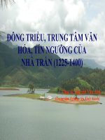Đông Triều - Trung tâm văn hóa tín ngưỡng của nhà Trần 1225-1400 - Tài nguyên - Trung tâm Thông tin - Thư viện điện tử