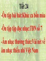 Nhạc 7: Tiết 24: Vài nét về âm nhạc Thiếu nhi VN - Website Trường THCS Phan Bội Châu - Đại Lộc - Quảng Nam
