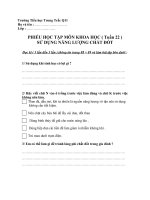 Bài tập Môn Khoa học 5 - Tuần 22